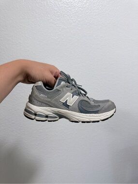 New Balance Kids Grey Mesh & Suede Athletic Sneakers